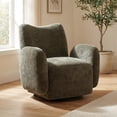 thumbnail image 1 of Noble House Gabryle 360° Swivel Accent Chair, Luxurious Chenille Upholstered Barrel Chair, Living Room, Olive Green, 1 of 10