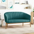 thumbnail image 1 of Christopher Knight Home Galena Teal Channel Stitch Fabric Loveseat, 1 of 9