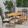 thumbnail image 1 of Noble House Garner 6 Piece Wood Top Patio Dining Set in Natural, 1 of 5