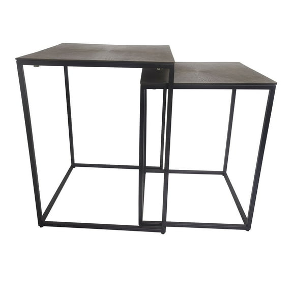Noble House Garnet Metal Nesting Table - Square