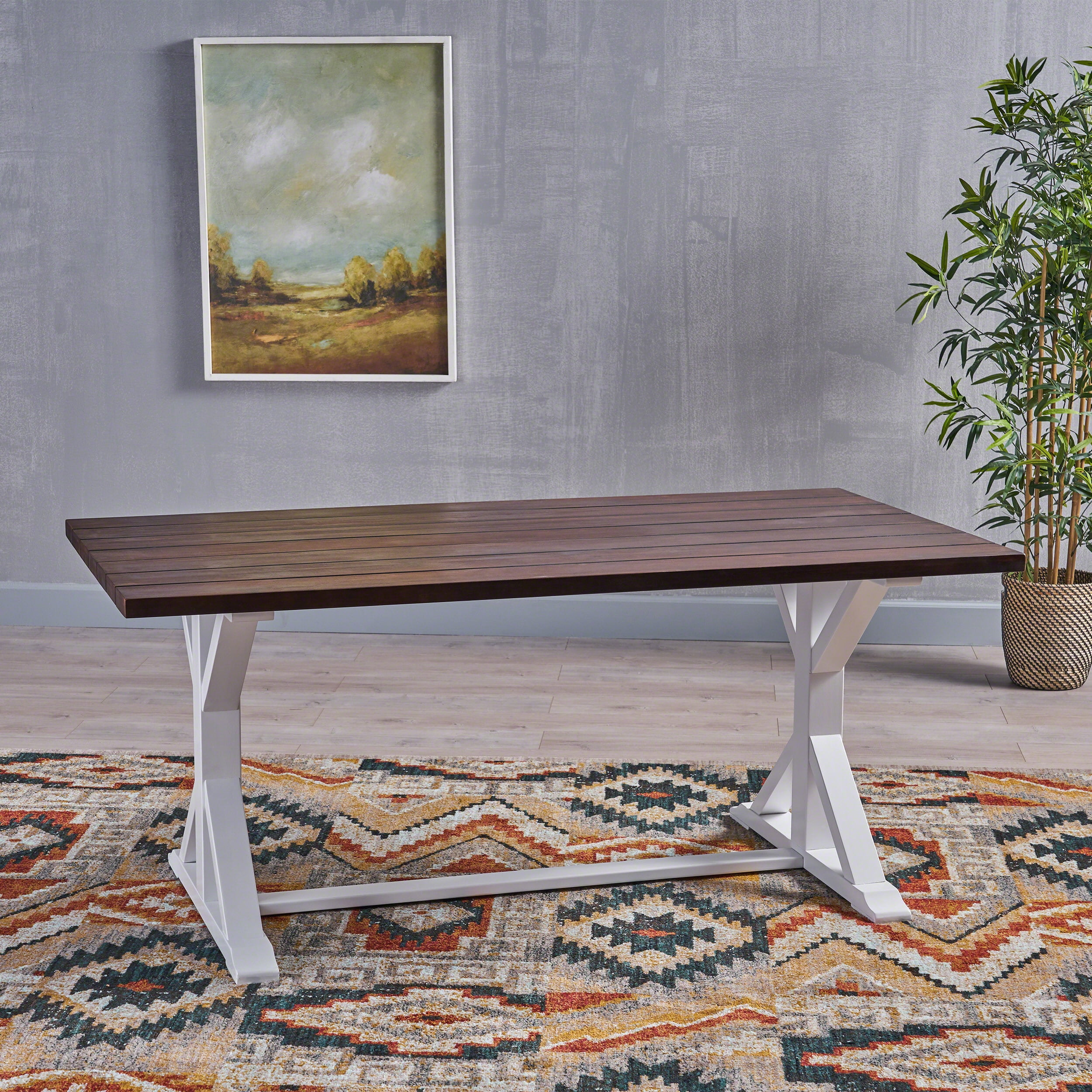 Rustic grey and white dining table new arrivals