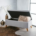 thumbnail image 1 of Noble House Haden Rectangular Fabric Storage Ottoman, Light Grey, 1 of 8