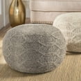 thumbnail image 1 of Noble House Handcrafted Boho Fabric Pouf, Gray, 1 of 1