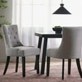 thumbnail image 1 of Noble House Harper Light Grey Fabric Dining Chairs (Set of 2), 1 of 10