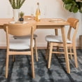 thumbnail image 1 of Noble House Harper Fabric Dining Chair, Set of 2, Light Beige, Natural Oak, 1 of 7