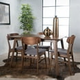thumbnail image 1 of Noble House Harper Mid-Century Modern 5 Piece Dining Set, Dark Gray and Walnut, 1 of 8