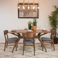 thumbnail image 1 of Noble House Harper Mid-Century Modern 5 Piece Dining Set, Dark Gray and Walnut, 1 of 8