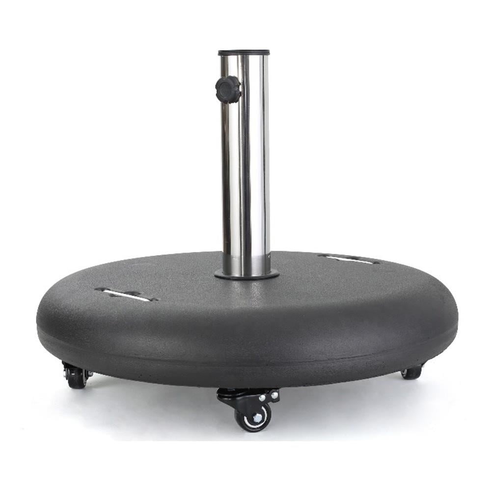 Noble House Hayward Outdoor 80lbs Concrete Circular Umbrella Base in Black