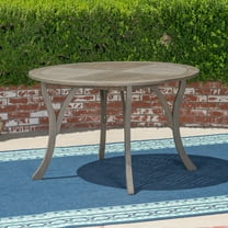Noble House Hermosa 47" Round Wooden Patio Dining Table in Gray