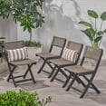 thumbnail image 1 of Noble House Hillside Wooden Foldable Patio Dining Side Chair in Gray (Set of 4), 1 of 4