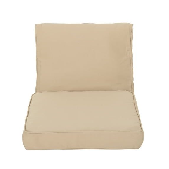 Noble House Hopewell Outdoor Water Resistant Fabric Club Chair Cushions in Tan
