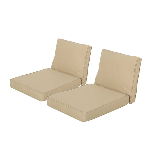 Noble House Hopewell Water Resistant Fabric Club Chair Cushions (Set of 2)