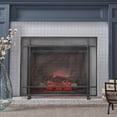 thumbnail image 1 of Noble House Houston Modern Single Panel Iron Firescreen, Black Brushed Silver Finish, 1 of 3