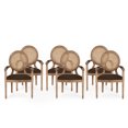 thumbnail image 1 of Noble House Huller French Wood Dining Chair, Set of 6, Brown, Natural, 1 of 8