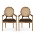 thumbnail image 1 of Noble House Huller Indoor French Fabric Upholstered Dining Chair, Set of 2, Natural, 1 of 8