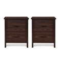 thumbnail image 1 of Noble House Hysham 2 Drawer Nightstand, Set of 2, Walnut, 1 of 8