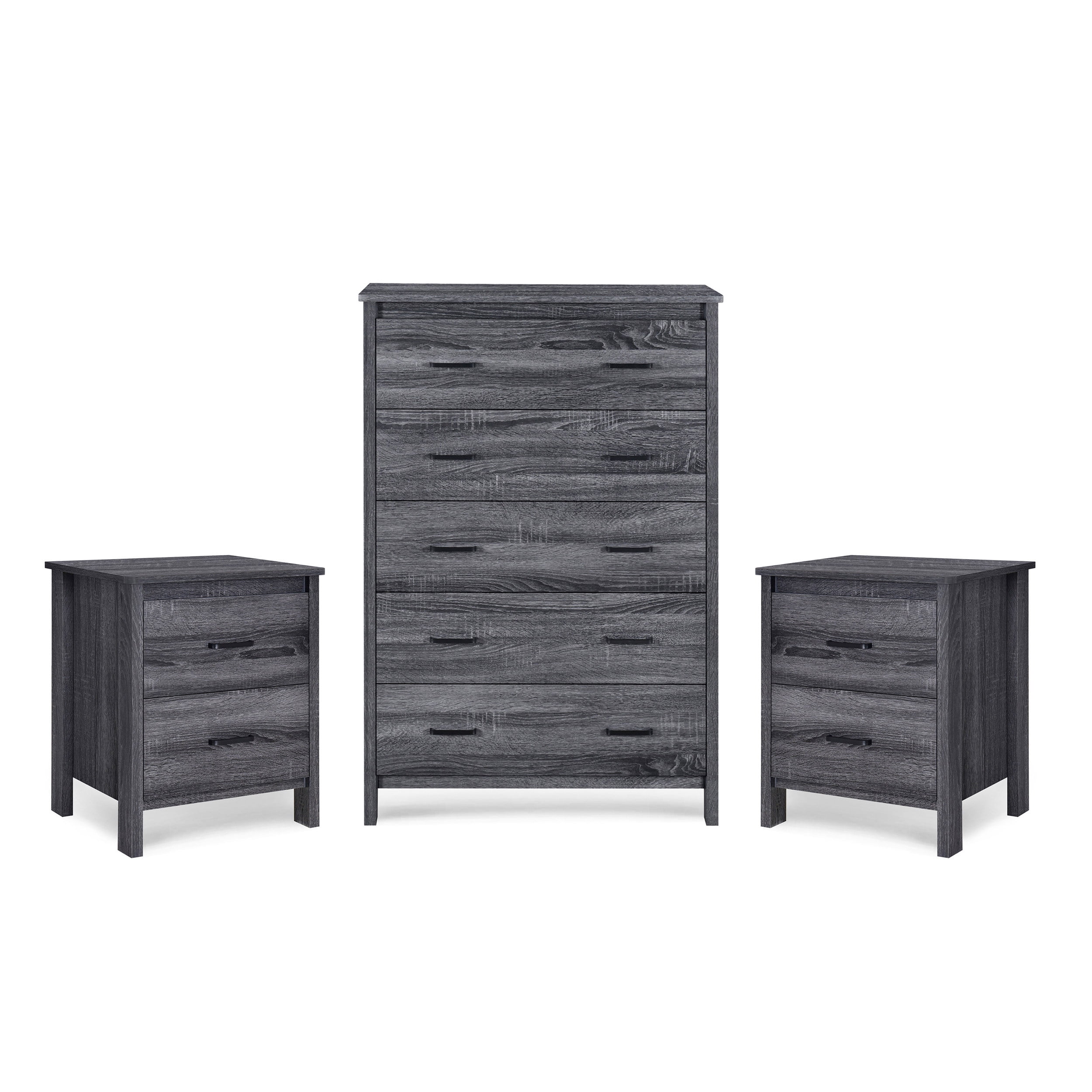 Sonoma Gray Oak Transitional Dresser and Nightstand Set