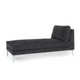 thumbnail image 1 of Noble House Indoor Fabric Upholstered Chaise Lounge, Black, Silver, 1 of 8
