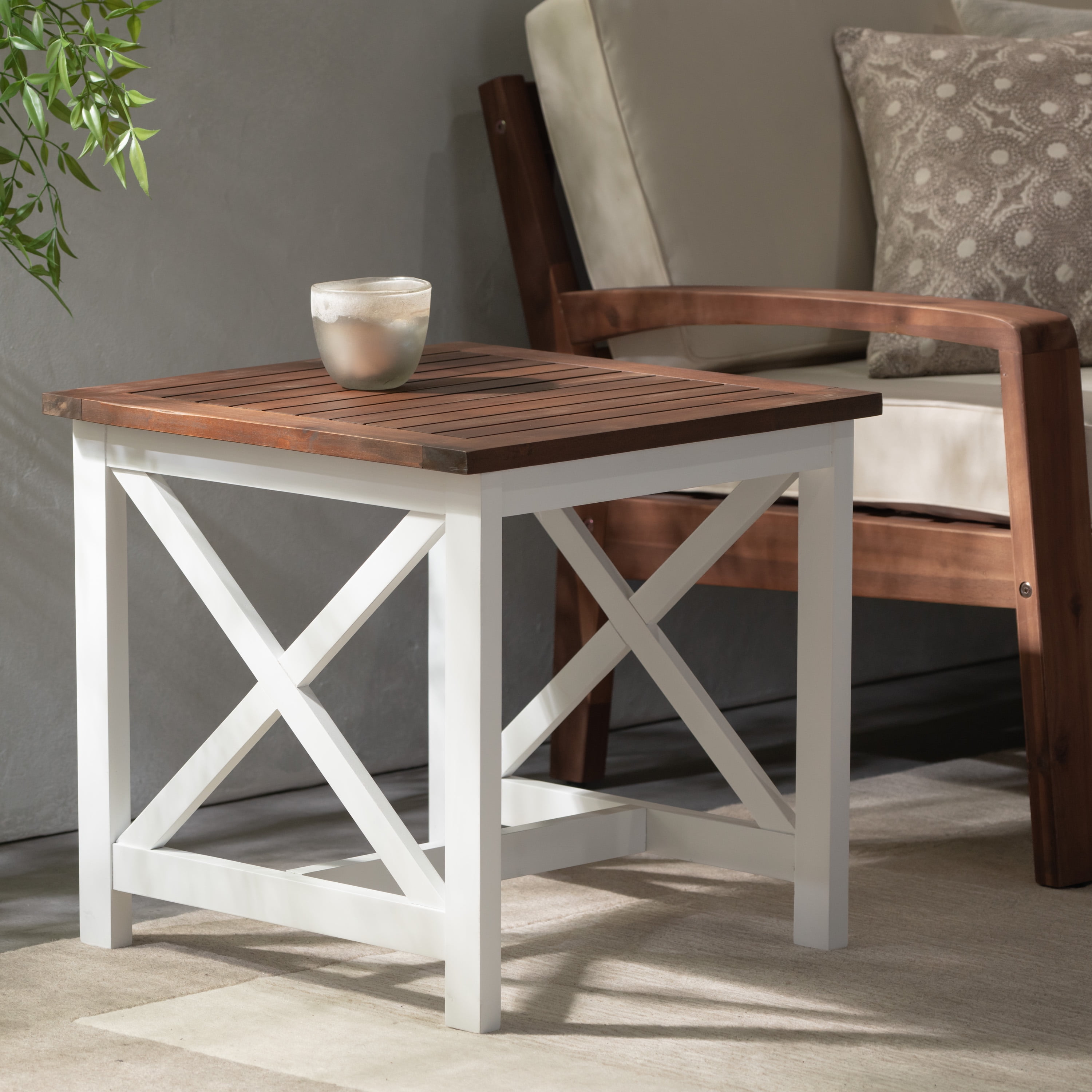 Brown and white end tables discount