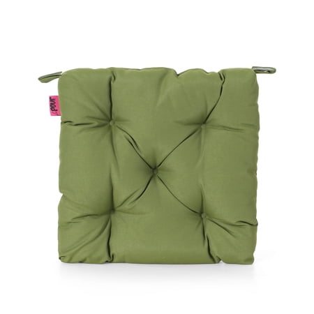 Noble House Isaias Indoor Fabric Tufted Chair Cushion, Olive (Green)
