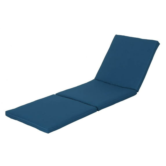 Noble House Jamaica Outdoor Fabric Chaise Lounge Cushion in Blue