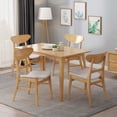 thumbnail image 1 of Noble House Jaxson Indoor Fabric Dining Chairs, Set of 4, Light Beige,Natural Oak, 1 of 11
