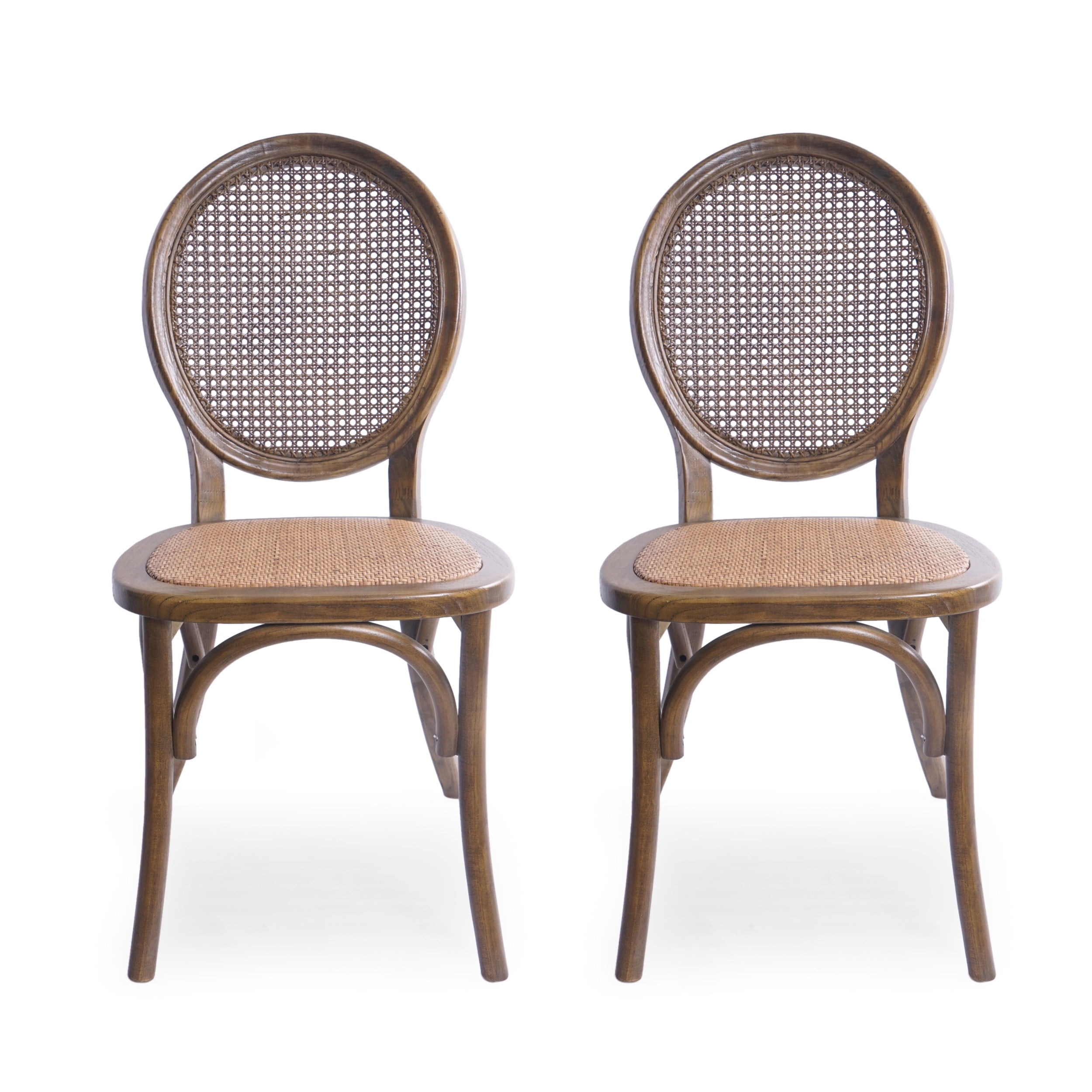 Noble House Jeremiah Contemporary Rattan Dining Chairs, Set of 2, Brown