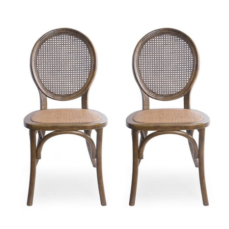Noble House Jeremiah Contemporary Rattan Dining Chairs, Set of 2, Brown