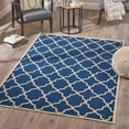 thumbnail image 1 of Noble House Serafin 90x63" Indoor Fabric Geometric Area Rug in Navy and Ivory, 1 of 3