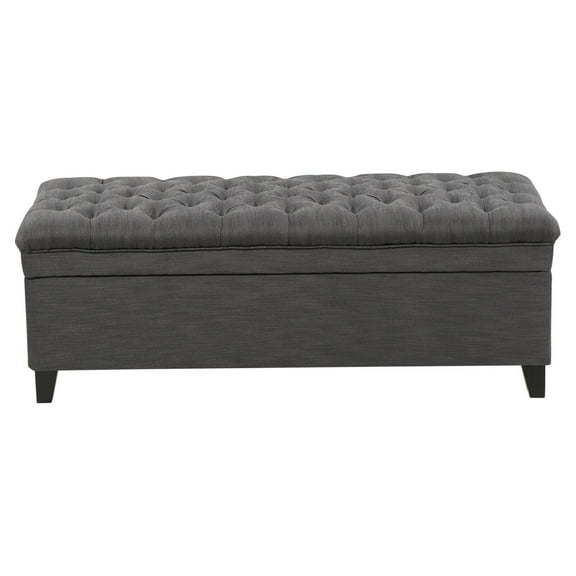 Noble House Juliana Fabric Gray Storage Ottoman