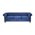 thumbnail image 1 of Noble House Kabella Button Tufted Sofa, Midnight Blue, Dark Brown, 1 of 11