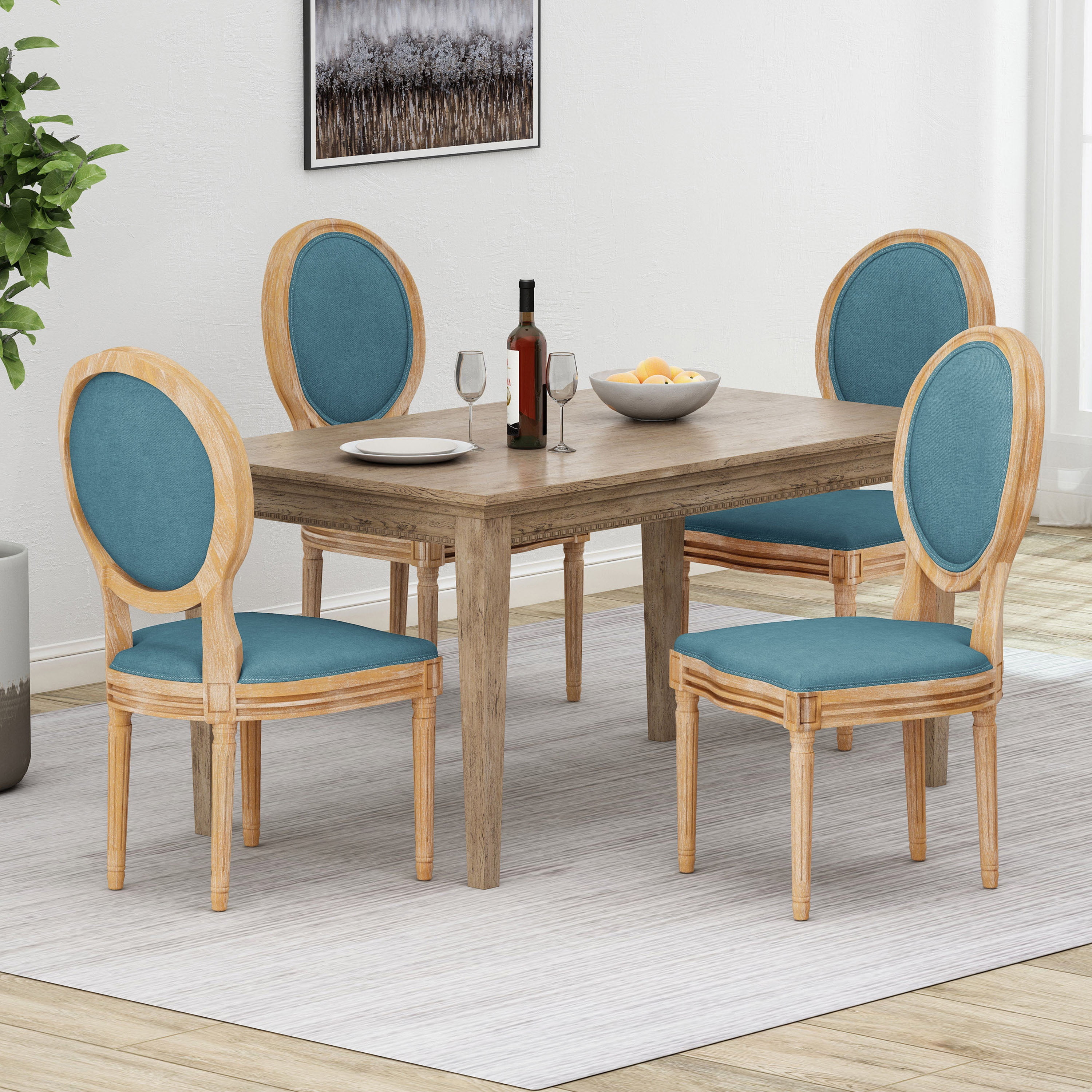 Teal dining chairs cheap set of 4