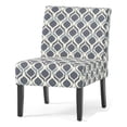thumbnail image 1 of Noble House Kassi Fabric Slipper Accent Chair in Blue/ Navy/Matte Black, 1 of 11