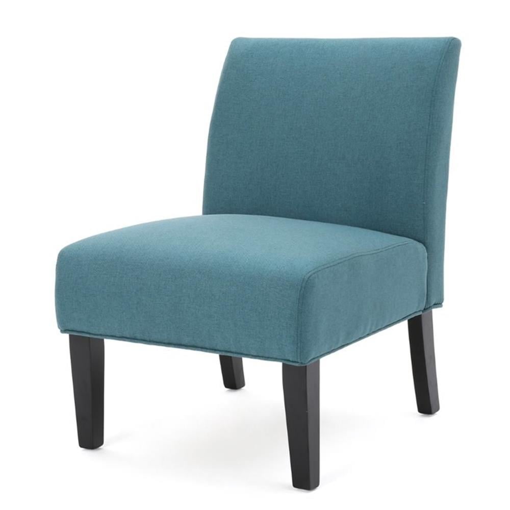 Dark Teal and Matte Black Handcrafted Rubberwood Slipper Chair