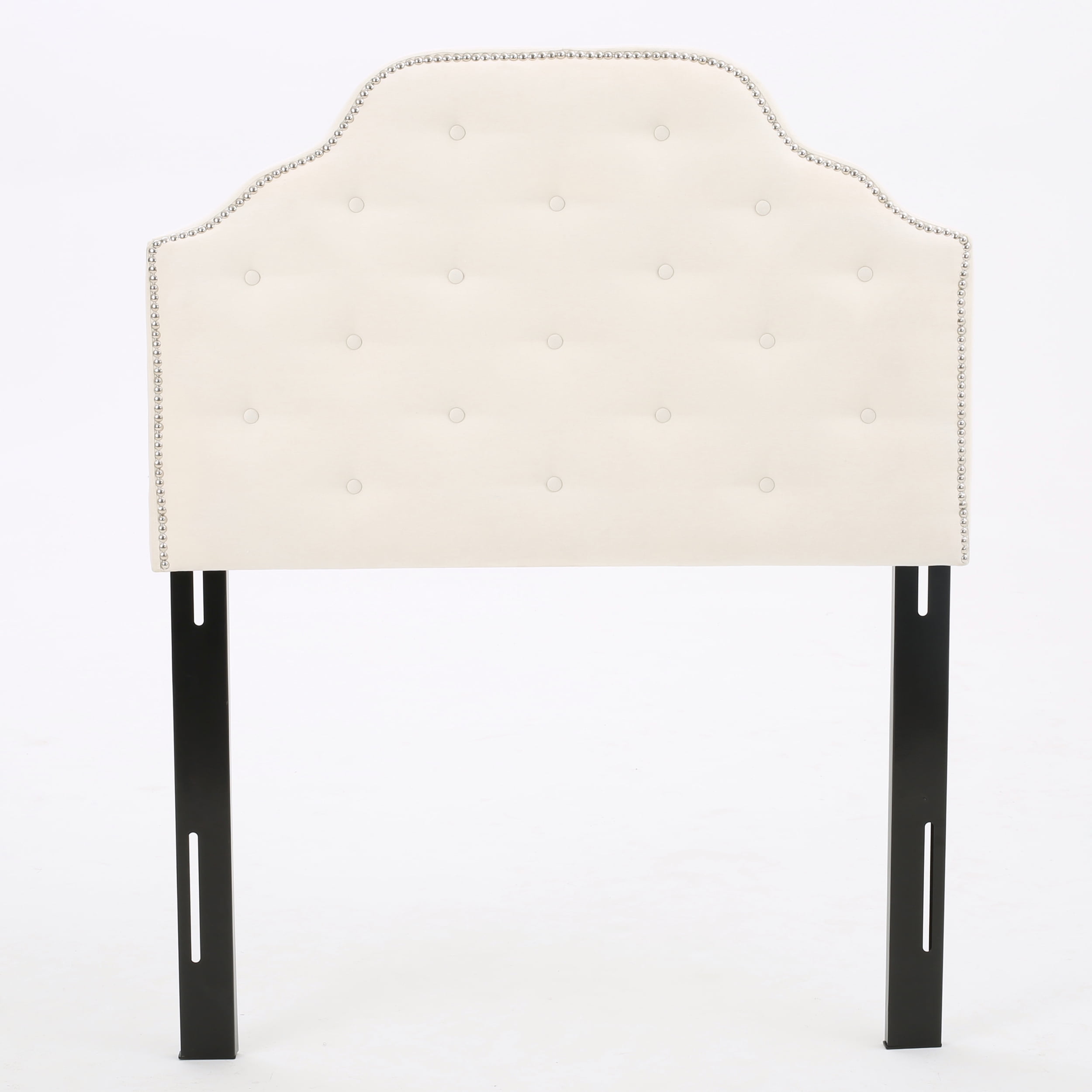 Noble House Kathleen Twin Fabric Tufted Kid's Headbaord, Ivory