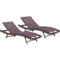 thumbnail image 1 of Noble House Kauai Outdoor Patio Mesh Chaise Lounge Chair Set in Brown (Set of 2), 1 of 5