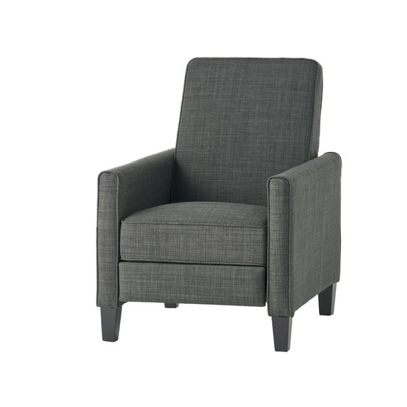 Noble House Kelley Standard Fabric Push Back Recliner Chair, Gray
