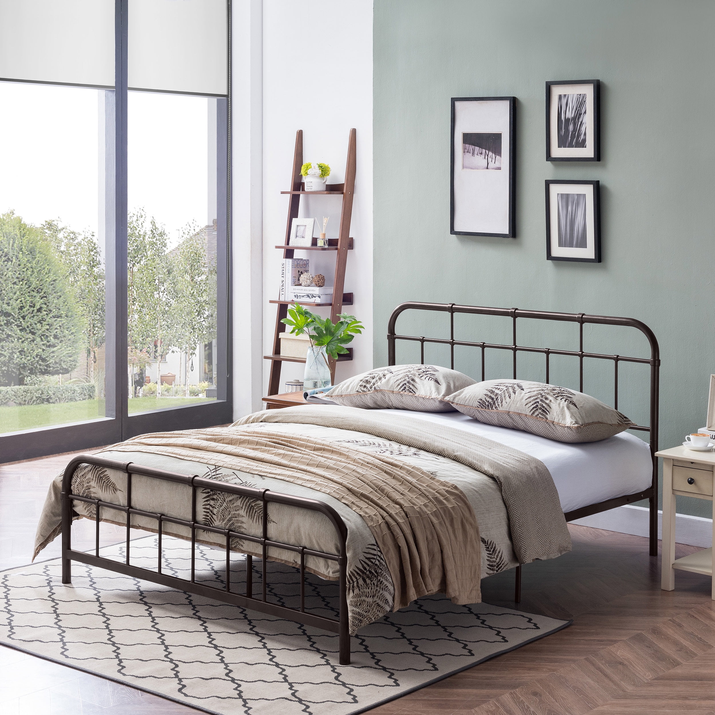 Free Shipping! Noble House Queen-Size Industrial Metal Bed Frame