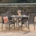 thumbnail image 1 of Noble House Kiera 5 Piece Wicker Foldable Patio Dining Set in Brown, 1 of 12
