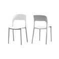 thumbnail image 1 of Noble House Kipford Modern Indoor Plastic Chair in White (Set of 2), 1 of 7
