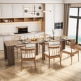 thumbnail image 1 of Noble House Kirk 118.1" Extendable Console Dining Table, MDF and Chipboard, Modern Space-Saving Leaf System, Brown, 1 of 12