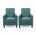 thumbnail image 1 of Noble House Kyley Fabric Recliner, Set of 2, Dark Teal, Dark Brown, 1 of 10