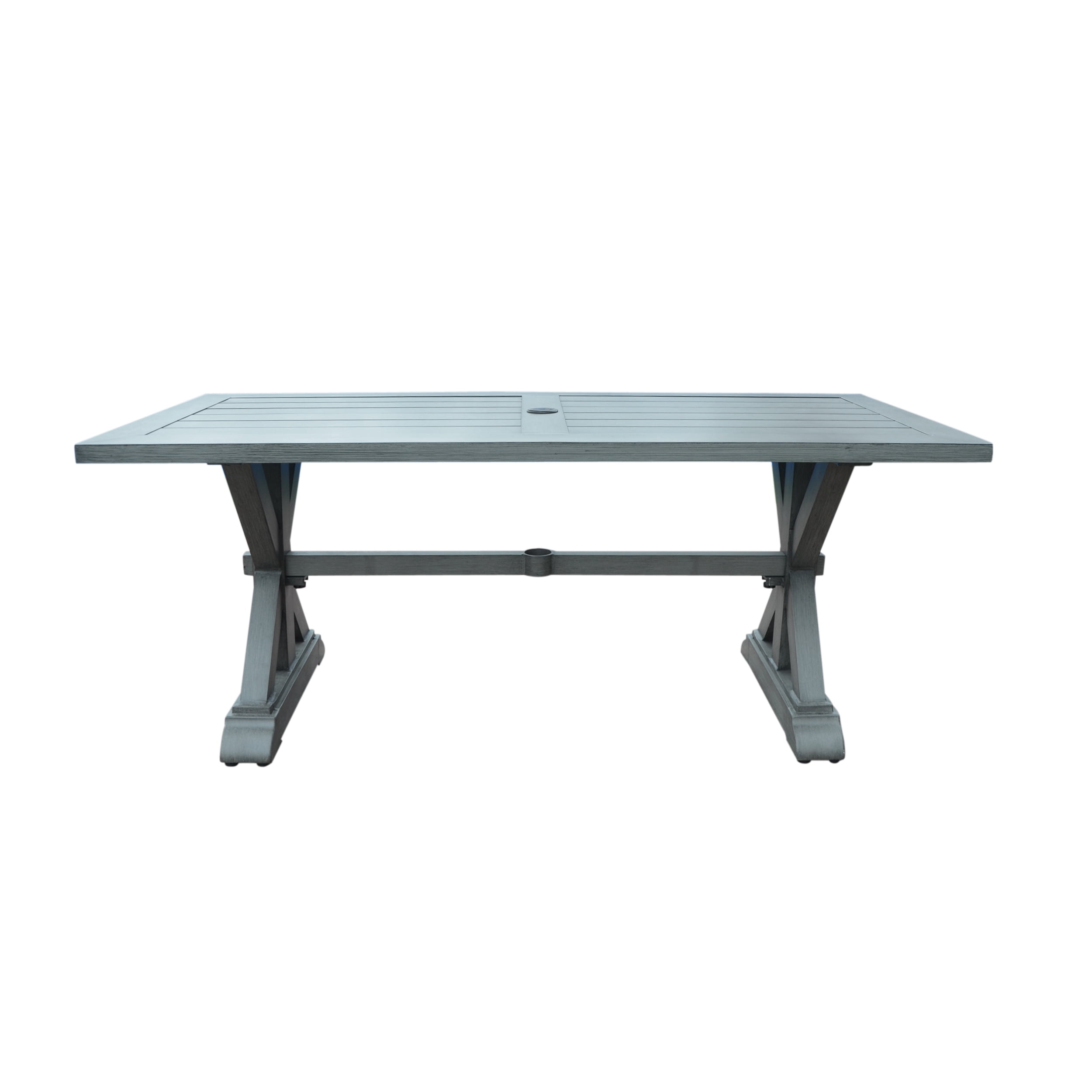 Noble House Lamphere Outdoor Aluminum Dining Table in Dark Gray Sansujyuku sansujyuku.com