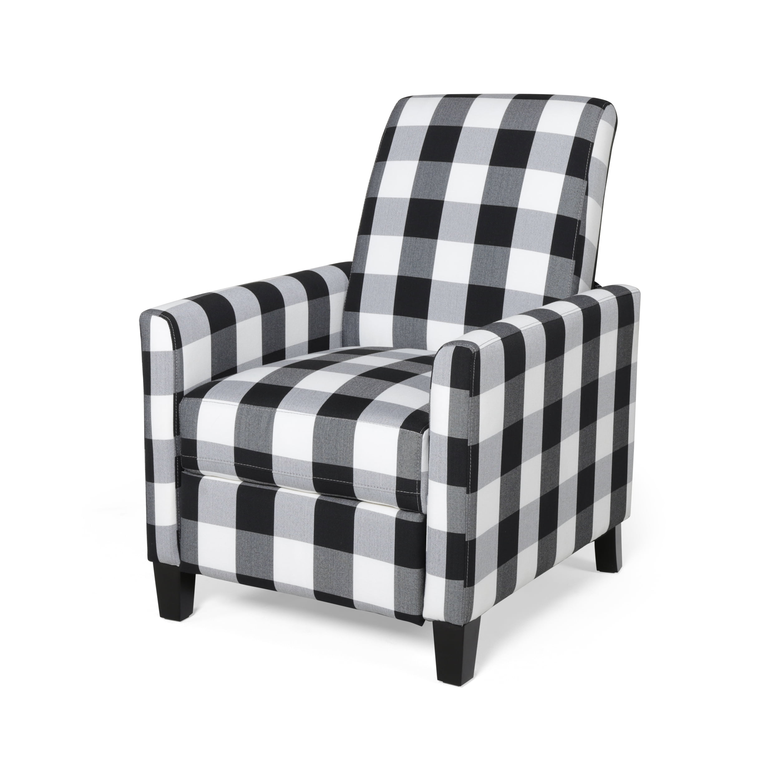 Black and 2024 white plaid recliner