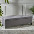 thumbnail image 1 of Noble House Lauren Grey Fabric Storage Ottoman, 1 of 9