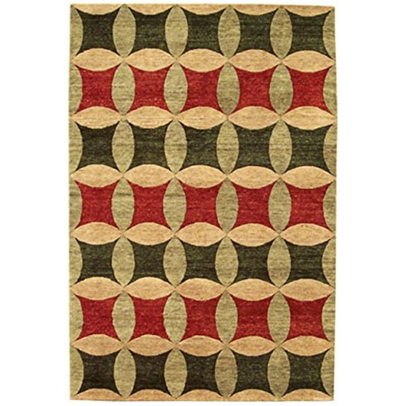Noble House LEG15041014 10 x 14 ft. Legacy Area Rug - Rust, Green & Gold