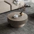 thumbnail image 1 of Noble House Leigh 31.5'' Round Modern Coffee Table with Hidden Storage, Solid Wood Veneer, Accent Tea Table, Grey, 1 of 10