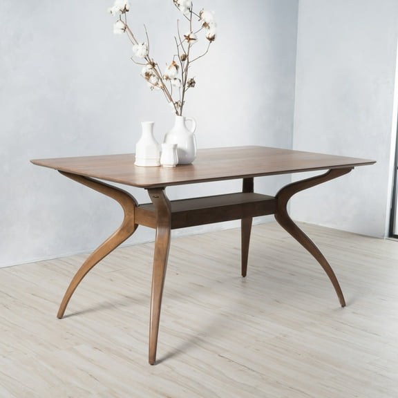 Noble House Logan Natural Walnut Finish Wood Dining Table