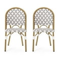 thumbnail image 1 of Noble House Louna Aluminum & Faux Rattan Bistro Chairs in Gray/White (Set of 2), 1 of 8