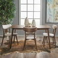 thumbnail image 1 of Noble House Lucca Mid Century Natural Walnut Wood Light Beige 5-Piece Dining Set, 1 of 7